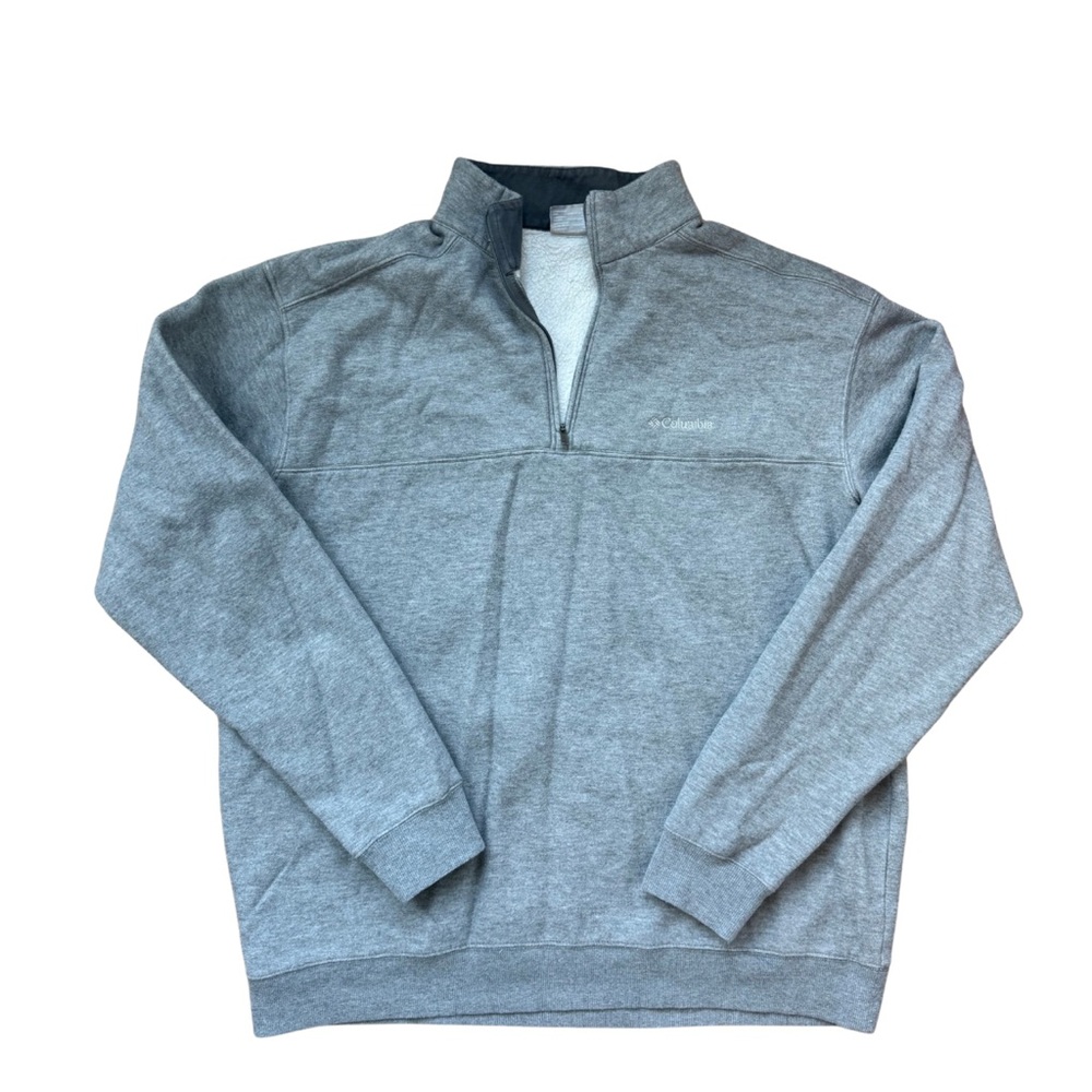 Columbia Men's Heather‎ Gray Zip-Up Sweater - Picture 2 of 10